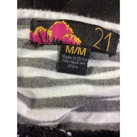 Striped Ruffle Top Black & White Mini Dress *By 21* Medium *VGC - Picture 6 of 7